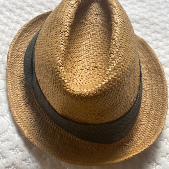 J Crew Size Large Extra Large Straw Hat with Grey Band